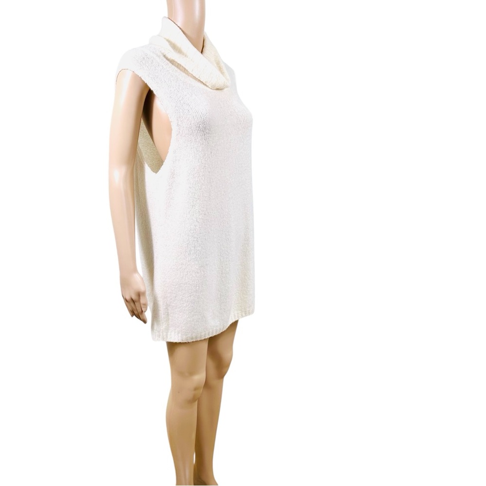 Malo Ivory Cashmere mini dress or tunic sleeveless turtleneck sz M/L IT 46